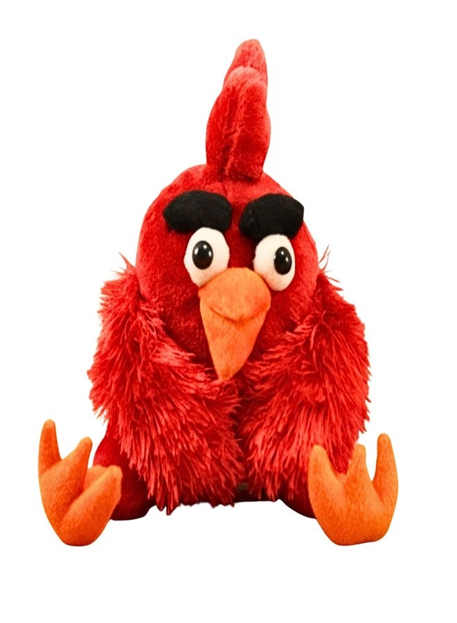 Tickles Sitting Angry Bird Stuffed Soft Plush Toy for Kids Birthday Gifts (Size: 22 cm Color: Red) - Image 1